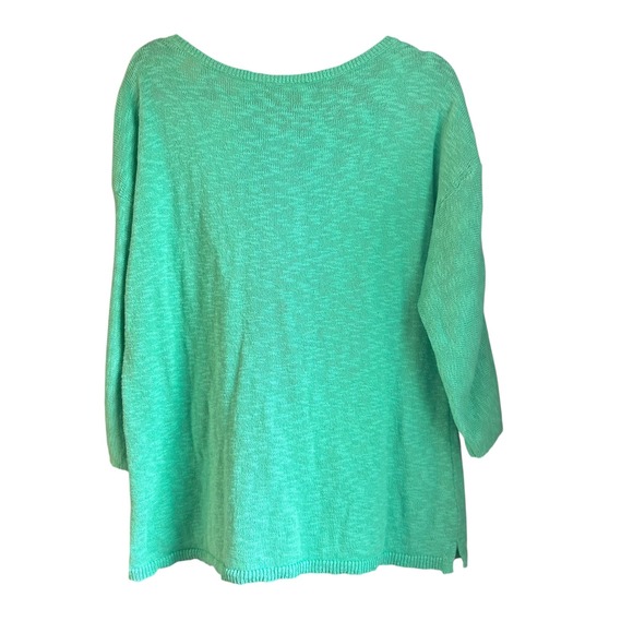 Talbots Womens Sweater Size XL Green 3/4 Sleeve Button Cuff Knit Sweater Top‎ - Picture 12 of 14